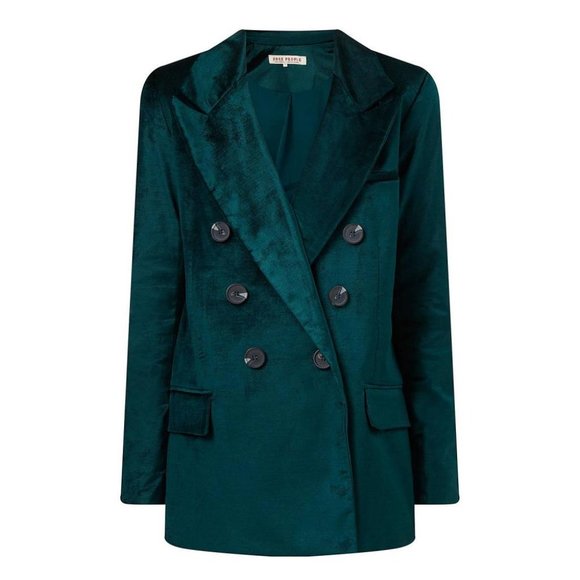 Free People Jackets & Blazers - FREE PEOPLE Ashby Velvet Blazer Green Size Medium